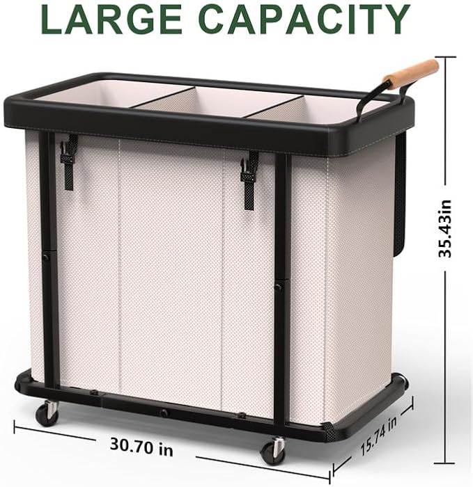 230L Extra Large Fashion Laundry Sorter 3 Section - Image 6