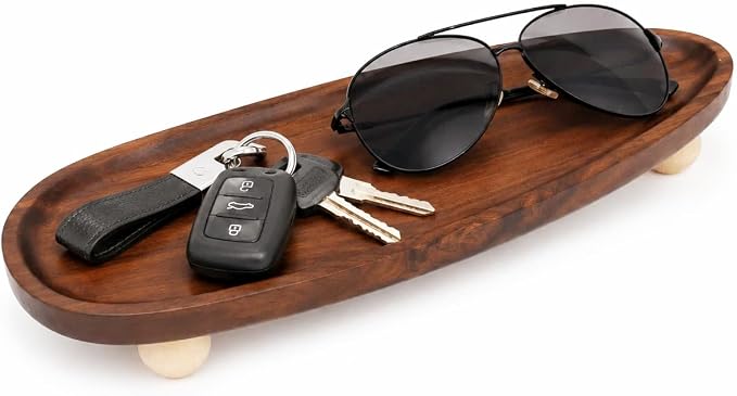 Wooden Entryway Catchall Tray for Keys, Watch & Small Essentials by JAOUTIC