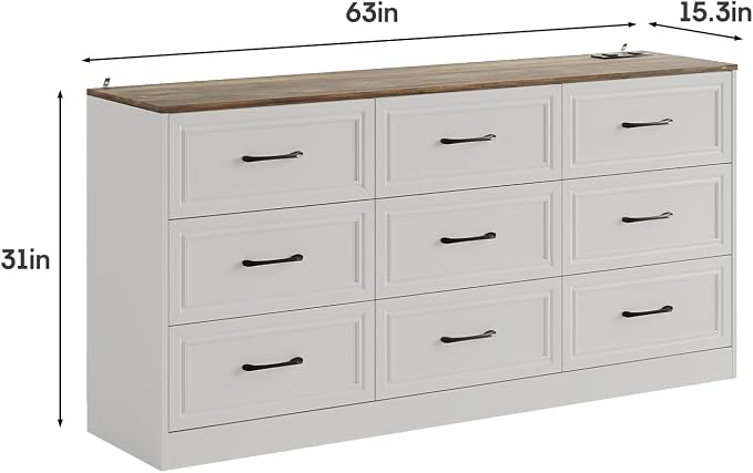 Fameill Dresser for Bedroom, 9 Drawer Wide Dresser Organizer - Image 2