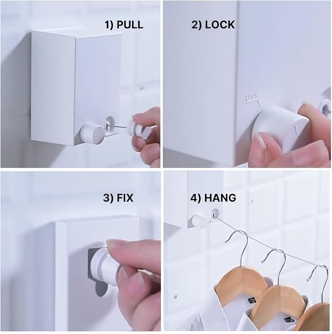 Dryline Retractable Clothesline, Indoor Outdoor Wall Mounted Drying Rack - Image 7