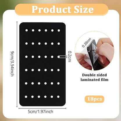OLYCRAFT 18Pcs Acrylic Earring Display Cards 24 Holes Black Earring Organizer - Image 2