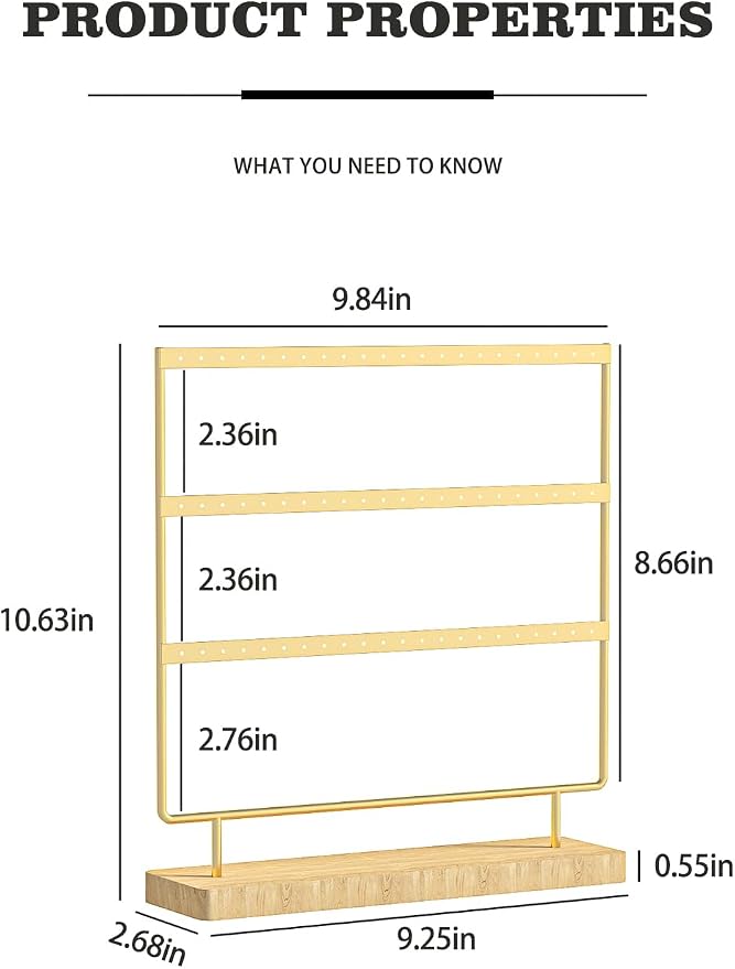 Earring Holder Organizer, Pierced Large Earrings Display Stand - Image 6
