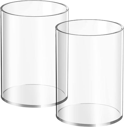 2 Pieces Clear Acrylic Pen Holder Round & Pencil Cup Clear Makeup Bush Holder by MOTOTO