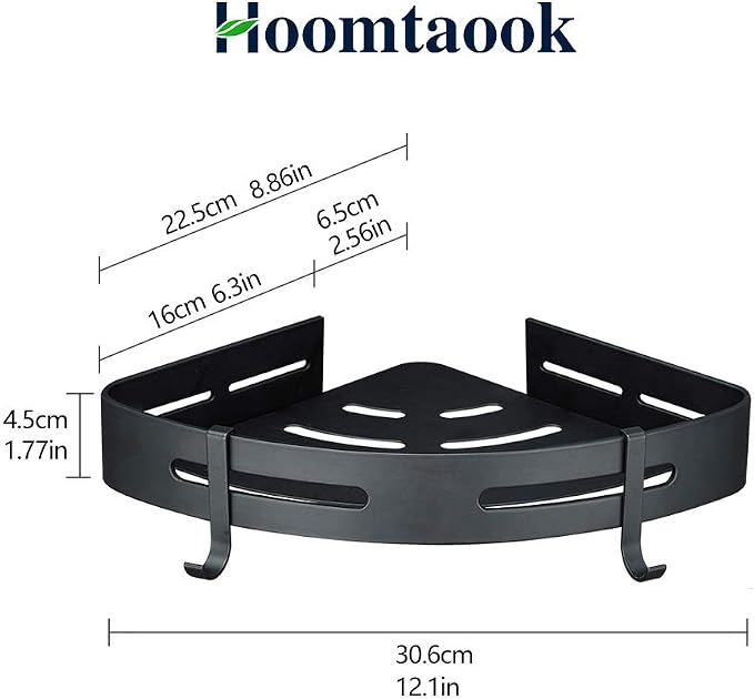 Hoomtaook Adhesive Corner Shelf Bathroom Shower Caddy Organizer - Image 6