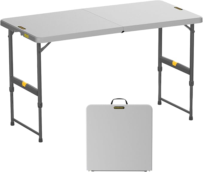FanttikOutdoor 4ft Portable Folding Table, One-Handed Height Adjustment by FanttikOutdoor%C2%AE