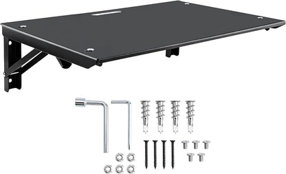 Folding Metal Floating Shelf, 16.9" x 11" Wall Mount Storage Rack by Patioer