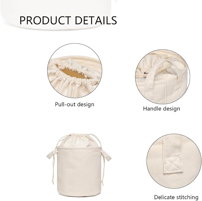 Foldable Storage Bins with Lids Cotton Canvas Rectangular Storage Box Ideal - Image 3