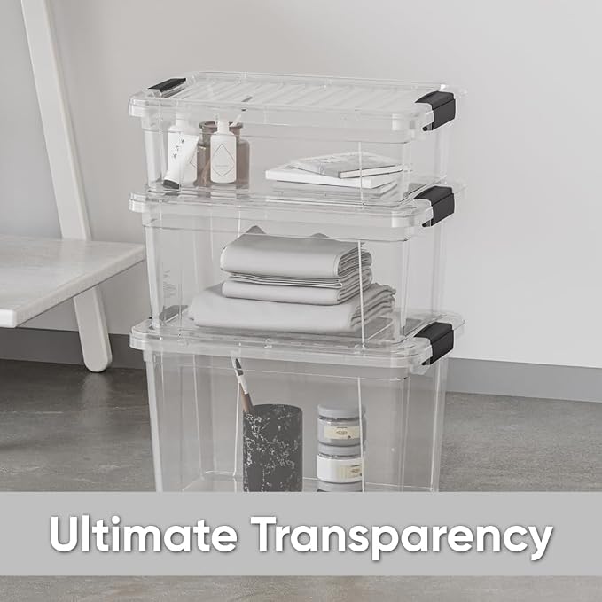 Superio Storage Bins with Lids- Clear Boxes - Image 6