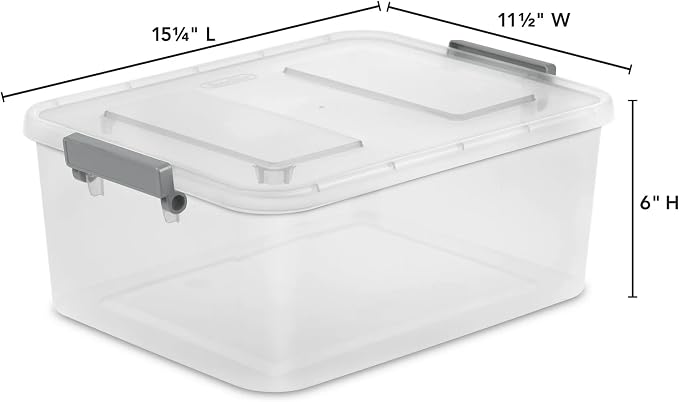 12.7 Quart Clear Plastic Modular Storage Containers - Image 5