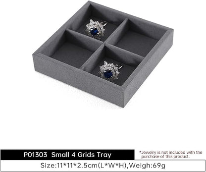 Dark Blue Jewelry Display Tray Ring Necklace Earring Bangle Organizer - Image 6