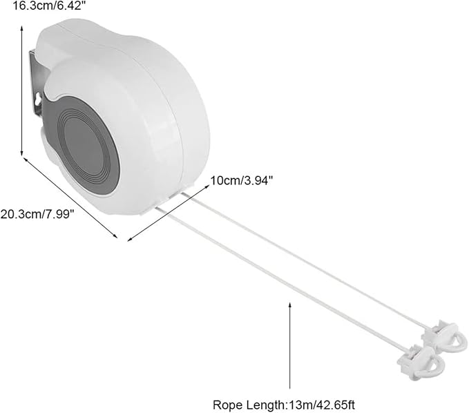 Durable Wall Mounted Retractable Clothes Line Washing Line Indoor Outdoor - Image 3