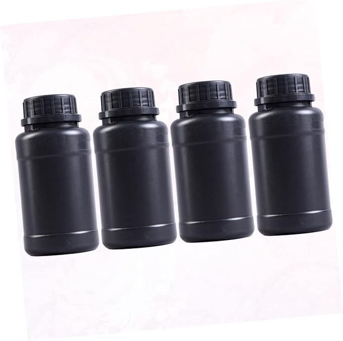 ULTECHNOVO 4pcs Black Plastic Storage Bottles Hdpe Light- Containers - Image 8