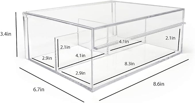 Isaac Jacobs 3-Compartment Clear Acrylic Organizer - Image 3