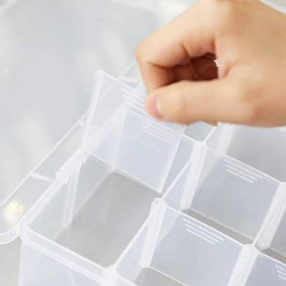 Adjustable 15-Compartment Grid Slot Plastic Storage Box Jewelry Bead Tool - Image 3