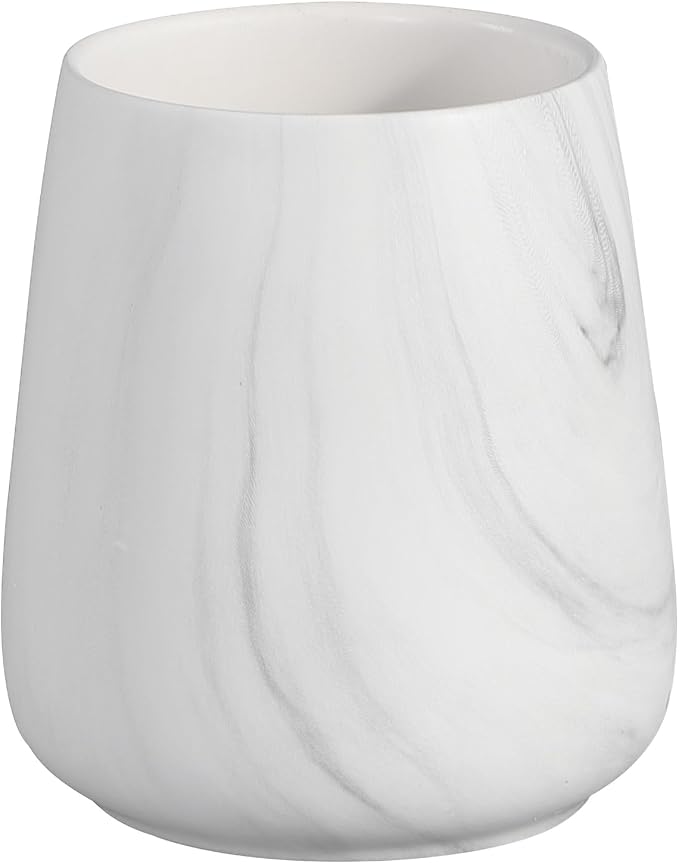 Marble White Toothbrush Holder for Bathroom by Eyrozia