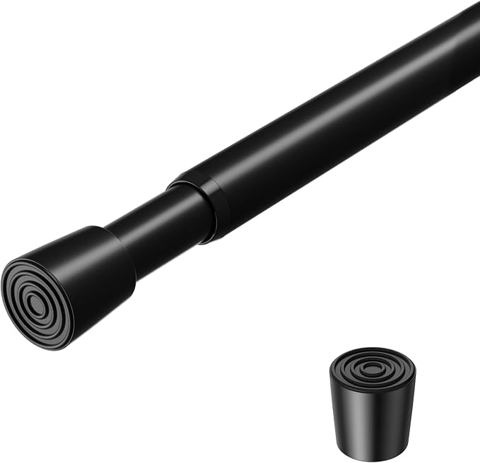 1 Pack Spring Loaded Tension Rod 17-29" Adjustable Curtain Rods No Drill by ZipGloTensionRod