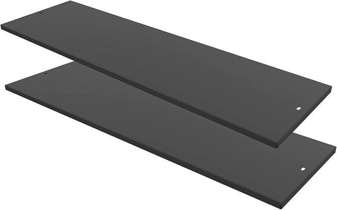 HOMSPARK Cabinets Fit Only, 2 Pieces Black Metal Laminate Shelving, Only by HOMSPARK