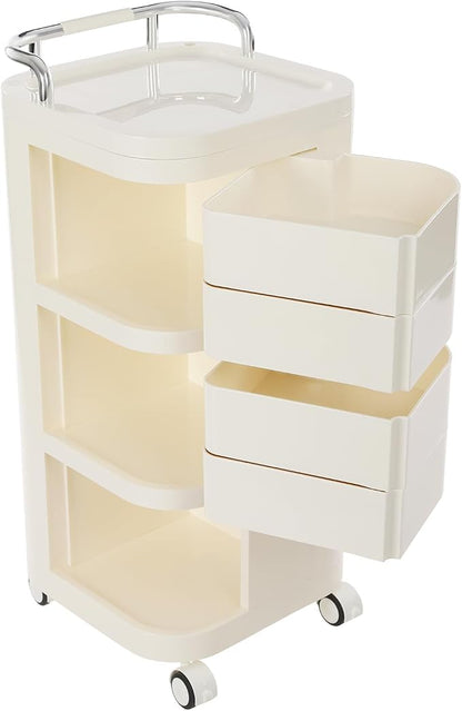 3 Tier Rolling Storage Drawer Cart, 4 Drawers Plastic Rolling Cart by NeNchengLi