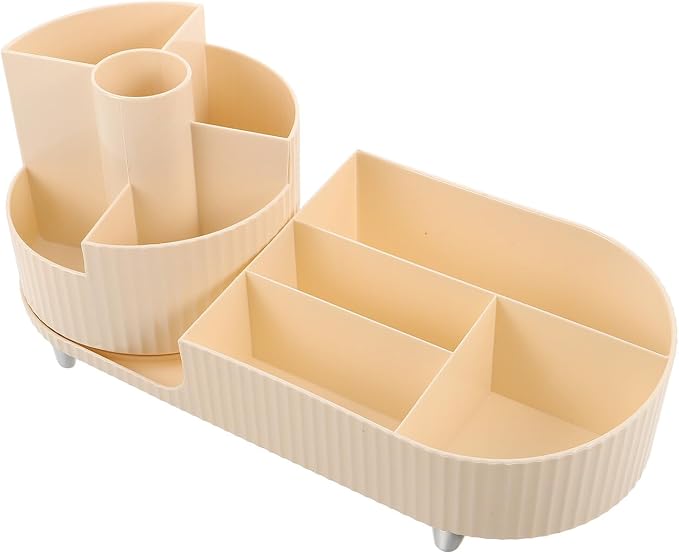 Rotating Makeup Organizer Set for Vanity – Large Capacity Cosmetic and Skincare by StylishBagToCreateStyle