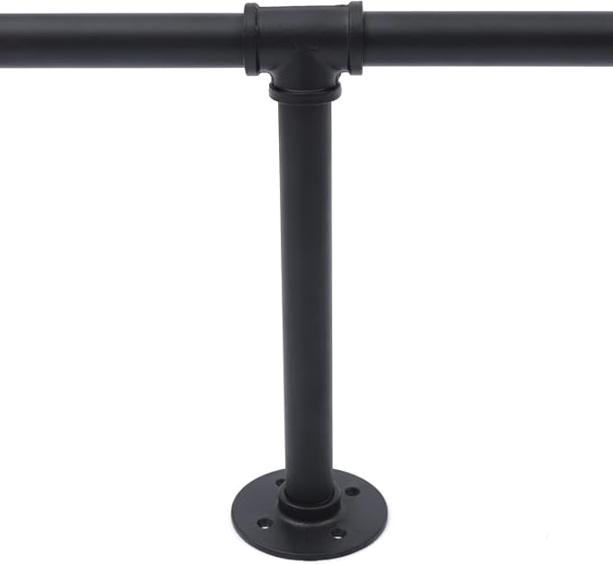 Industrial Pipe Clothes Rack Wall Mounted, 85.83 inches Heavy Duty Iron Pipe - Image 7