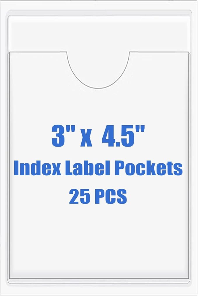 Origin-Joy 25 PCS Self-Adhesive Index Label Pockets by Origin-Joy