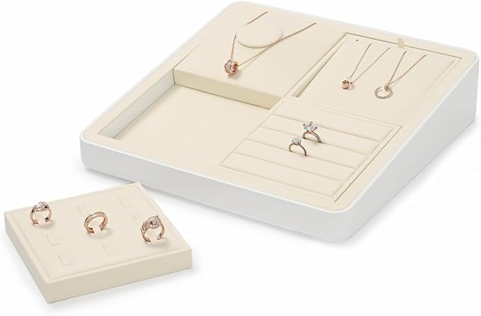 Oirlv Microfiber Jewelry Display Storage Tray Stud Earrings Tray Organizer Stud - Image 5
