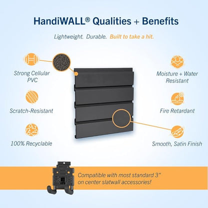 HANDIWALL PVC Slatwall Garage Wall Organizer, 4x2ft Heavy Duty Framed Slatwall - Image 3