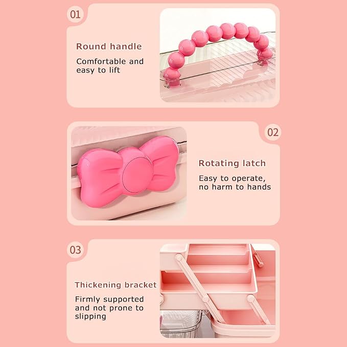 Cute Girls Hair Accessories Storage Box Bow Switch Organizer Box Jewelry Box - Image 5