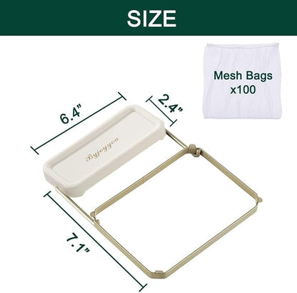 Foldable kitchen sink filter basket | 100 disposable mesh bags | Food waste - Image 4