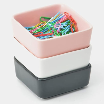 Ceramic Paper Clip Holder 2 PCS Set, Square Paper Clip Dispenser Organizer - Image 7
