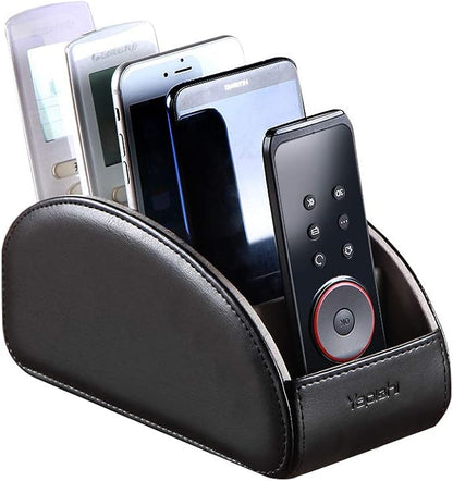 YAPISHI Large Leather TV Remote Control Holder Organizer Black by YAPISHI