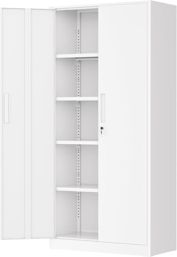 Greenvelly White Metal Storage Cabinet by Greenvelly