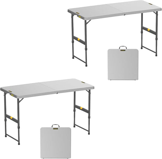FanttikOutdoor 4ft Portable Folding Table, One-Handed Height Adjustment by FanttikOutdoor%C2%AE