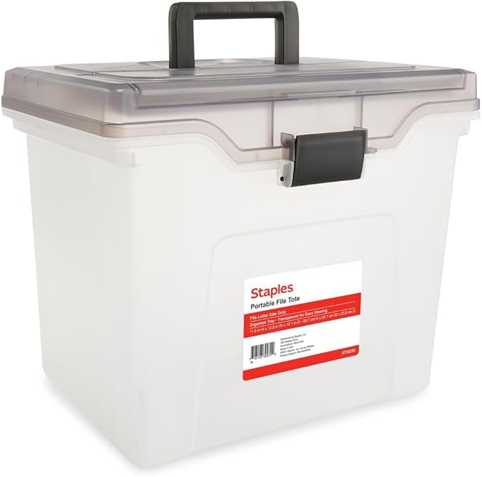 STAPLES File Box File Portable Tote, Letter Size by Staples
