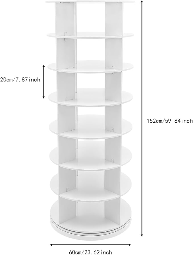 Rotating Shoe Rack Tower, 7-Tier Free Standing Spinning Shoe Organizer 360° - Image 3