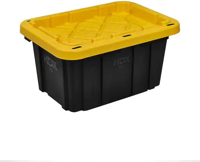 HDX Tough Polypropylene Plastic 27 Gal. Storage Tote in Black by HDX - Image 4