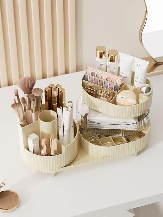 360° Rotating Cosmetic Organizer, 3-Layer Display Cabinet - Image 4