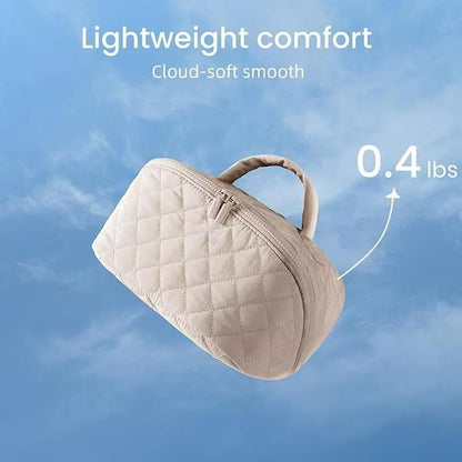 2026 Travel Makeup Bag for Women – 180° Lay-Flat Puffy Cosmetic Organizer - Image 3