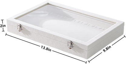 Coward 20 Hooks Necklace Organizer Jewelry Box, Dustproof Necklace Display - Image 2