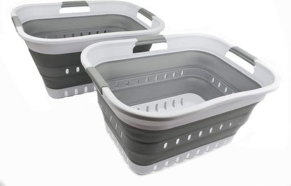 SAMMART Set of 2-30L Collapsible Plastic Laundry Basket by SAMMART