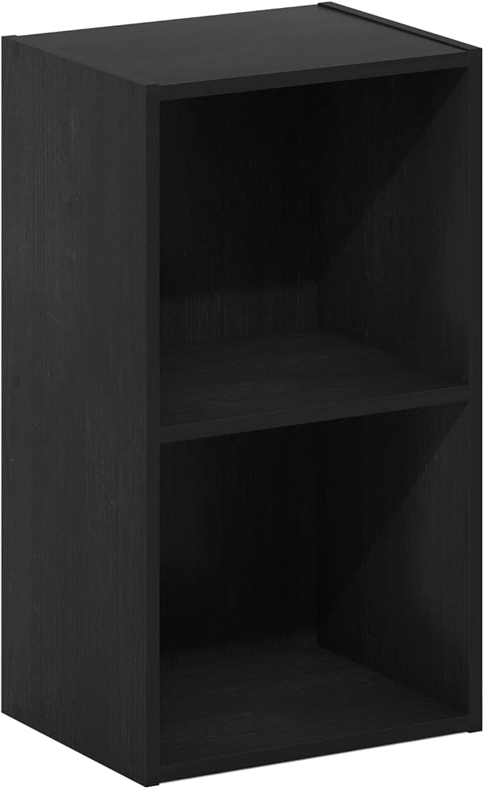 Furinno PASIR Book Shelf, 2-Tier Modern Bookshelf, Open Shelves Cube Bookcase - Image 5