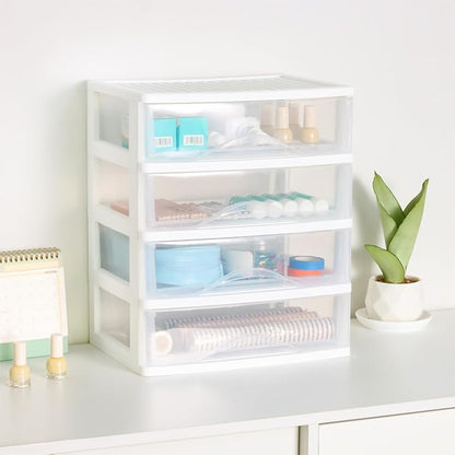 BYCY Plastic Stackable Storage 4 Drawers, Easily Assemble - Image 4