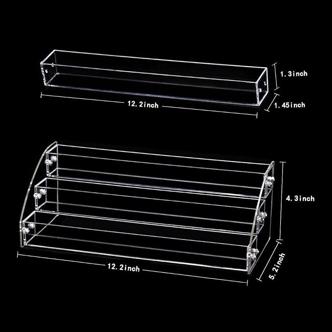 3 Tiers Acrylic Display Stands for Essential Oils Organizer Lipstick Nail - Image 2