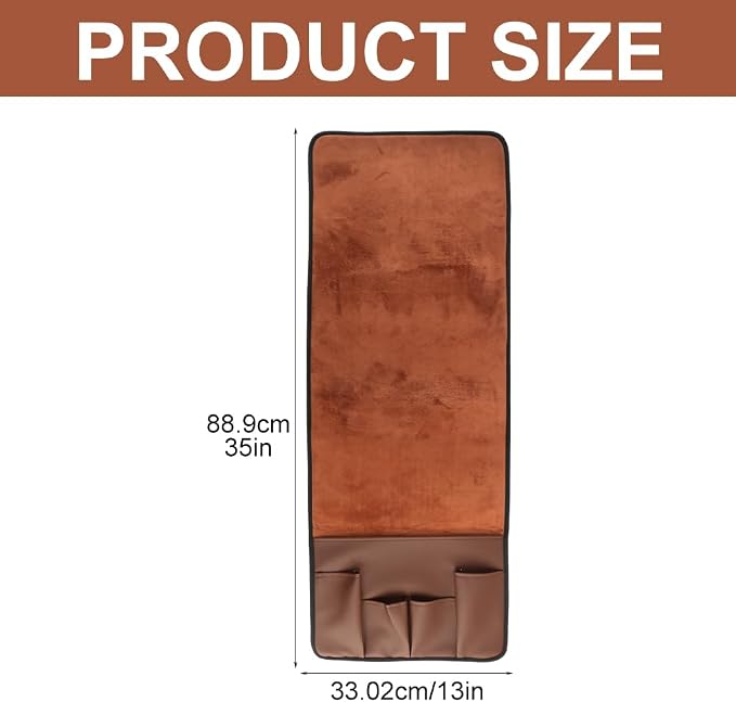 Anti-Slip PU Leather Velvet Sofa Couch Chair Armrest Soft Caddy Organizer Holder - Image 3