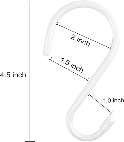 HiGift 18 Pack White Vinyl Coated Metal S Hooks, 4.5 inch Heavy Duty, Non Slip - Image 3