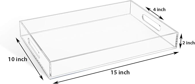 Clear Sturdy Acrylic Serving Tray - Image 2