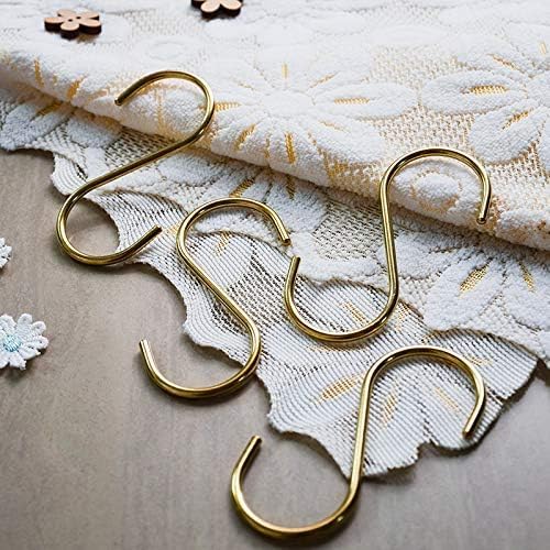 YANGQIHOME 6 Pieces, Brass S Shaped Hooks, Kitchen Pots Pans Coffee Cups Rack - Image 3