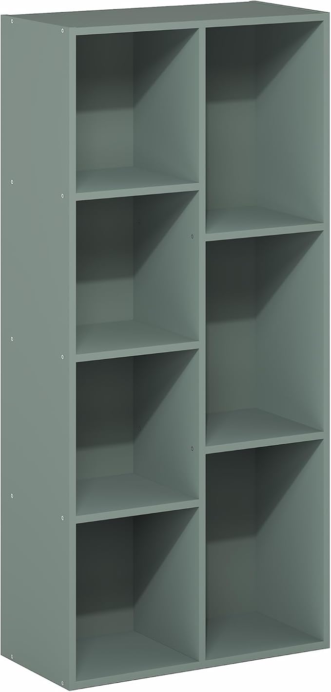 Furinno LUDER Book Shelf, 7-Cube Bookshelf, 9.4" x 19.5" x 41.7", - Image 5