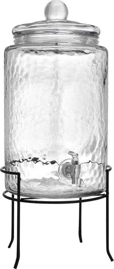 HC Classic Hammered Glass Ice Cold Beverage Drink Dispenser - Image 5