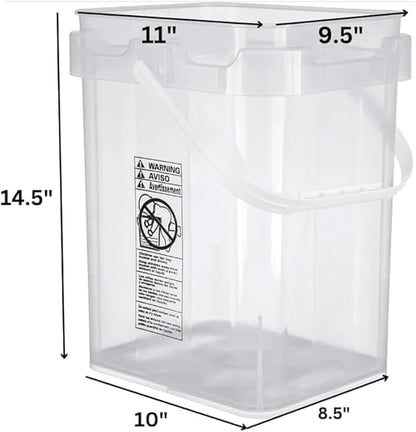 House Naturals 4 Gallon Food Grade Plastic Square clear bucket pail - Image 8